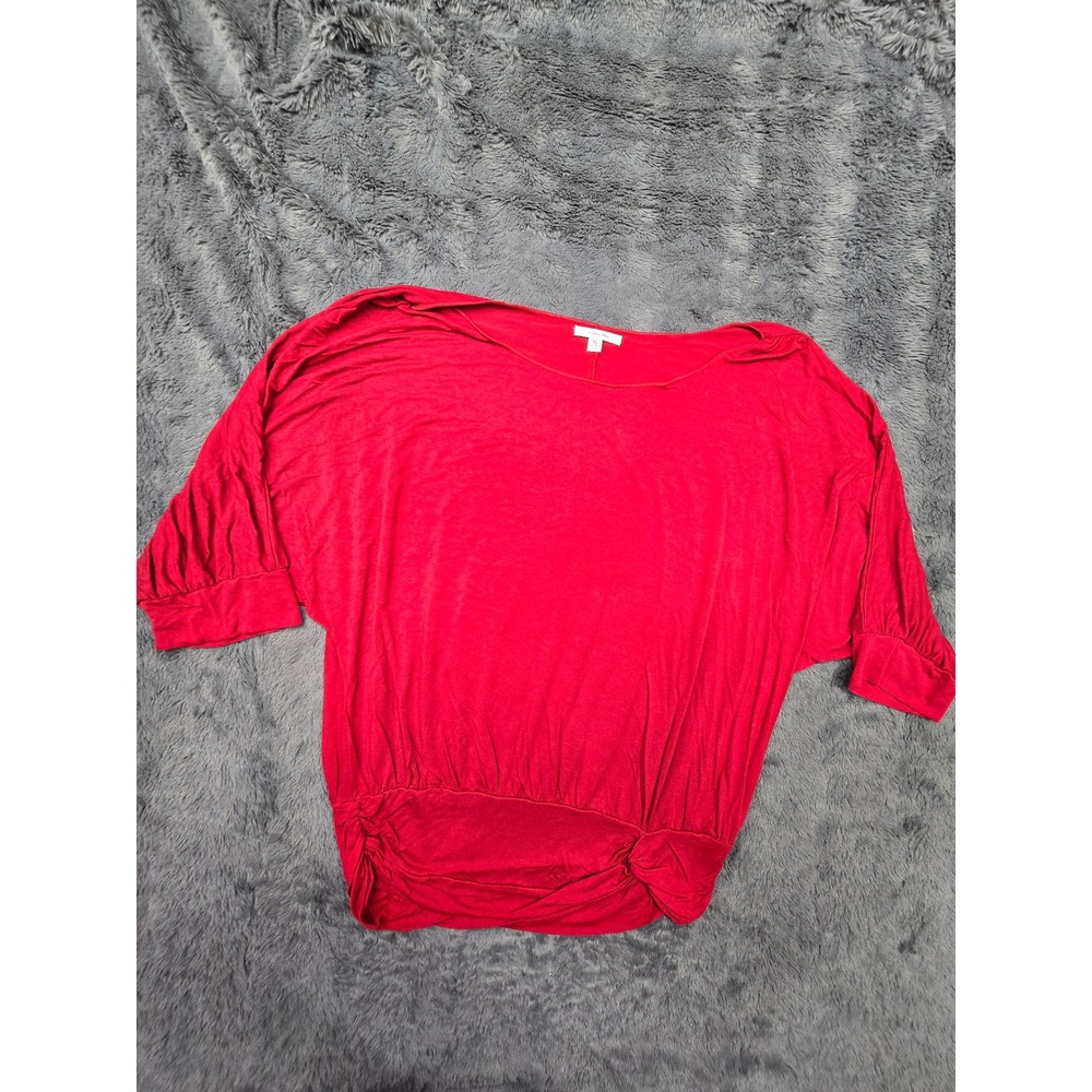 Sophie‎ Max Red Batwing Sleeve Ruched Waist Blouson Top Womens XL